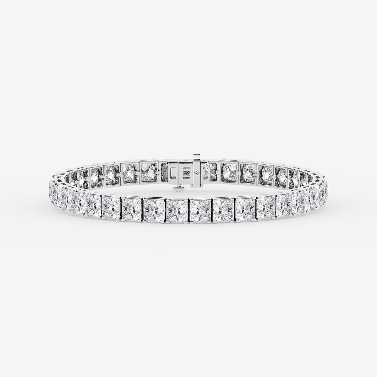 25 ctw Princess Lab Grown Diamond Tennis Bracelet - 7.5 Inches